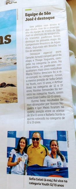 Escolinha de Triathlon sete pódiuns Brasileiro Aquathlon