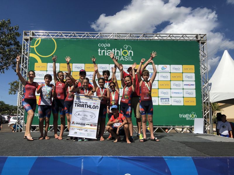 Escolinha de Triathlon  ADTRISC com várias conquistas no Brasileiro Infantil em Palmas, Tocantins